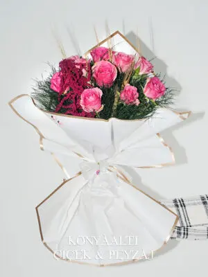 9 Pembe Gül Buketi